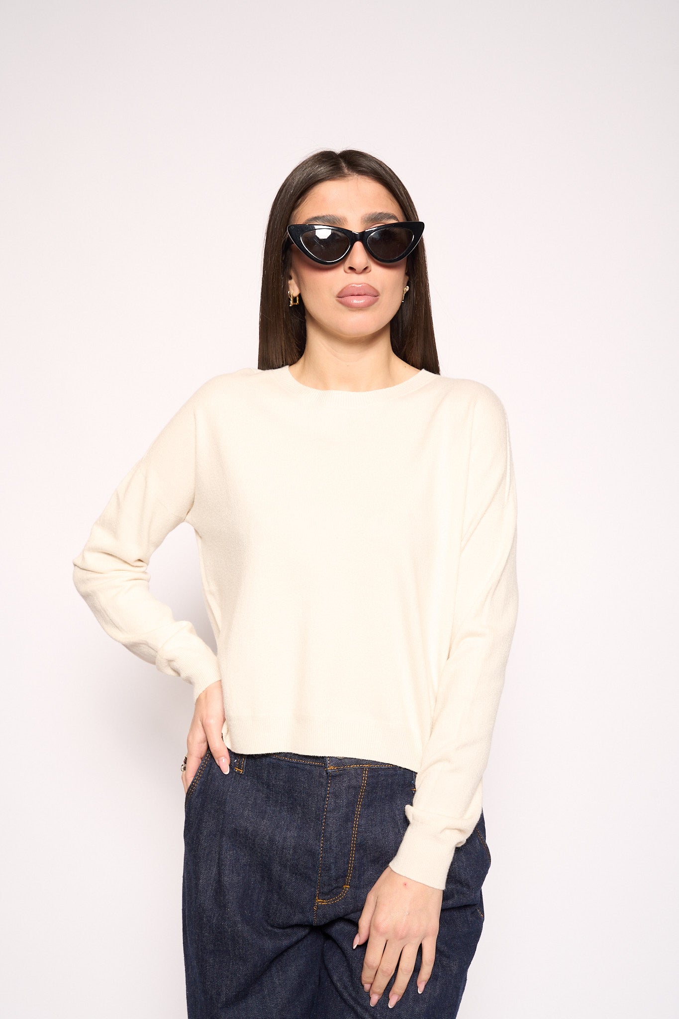 Maglia over panna
