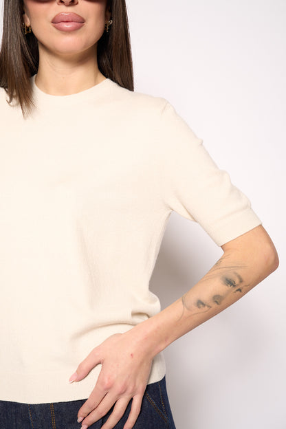 Maglia mezza manica panna