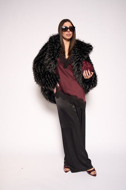 Top pizzo bordeaux