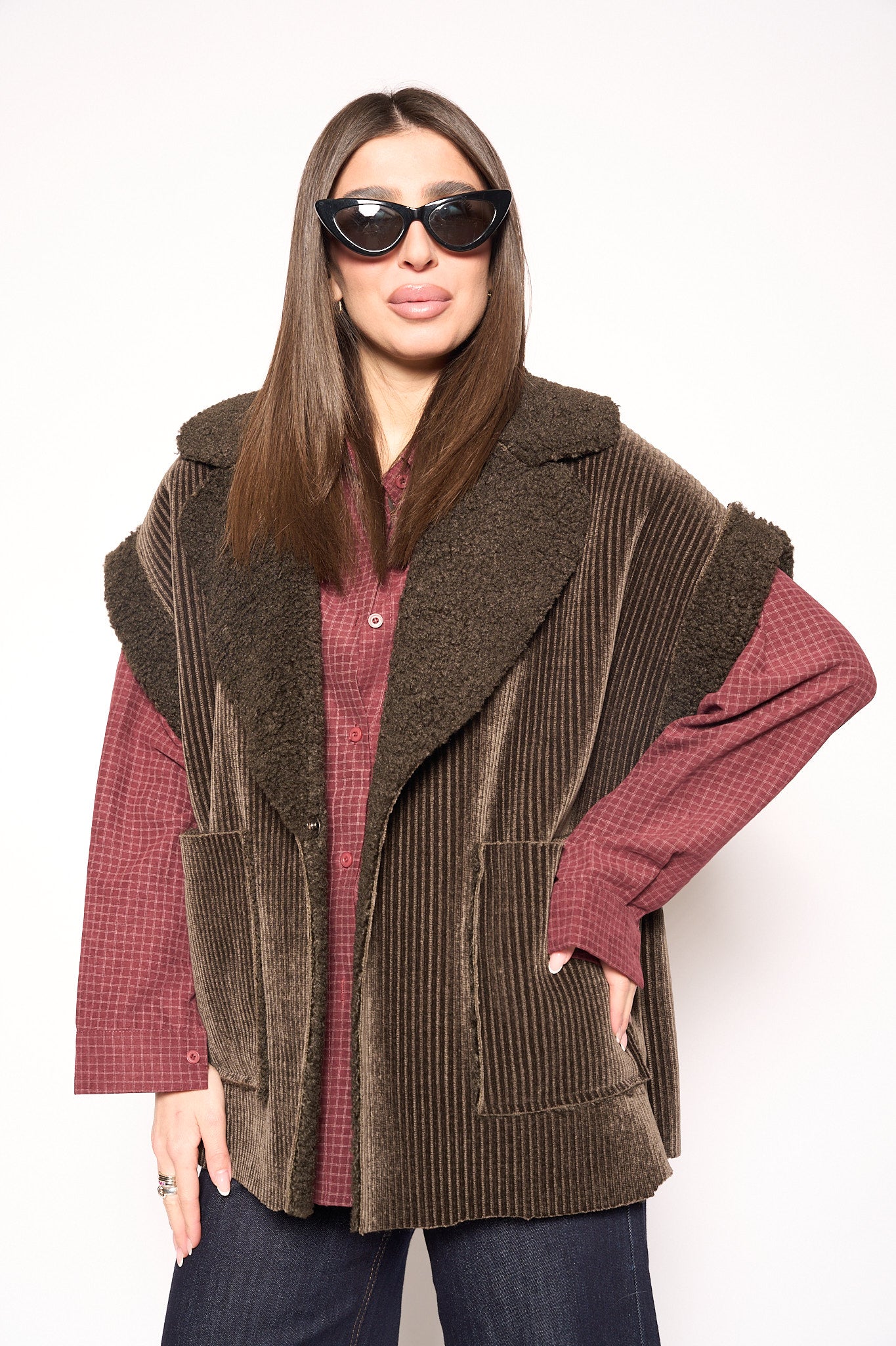 Montone smanicato kaki