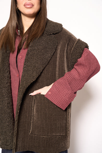 Montone smanicato kaki