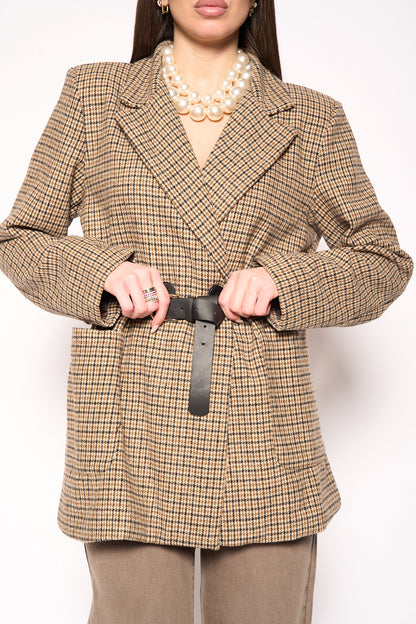 Giacca tartan marrone