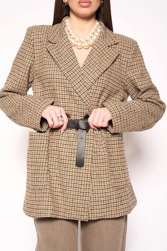 Giacca tartan marrone