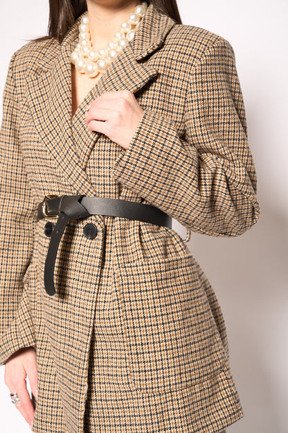 Giacca tartan marrone