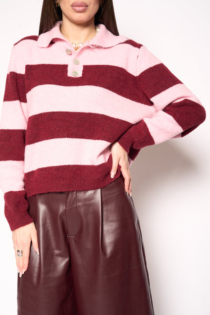 Maglione polo righe