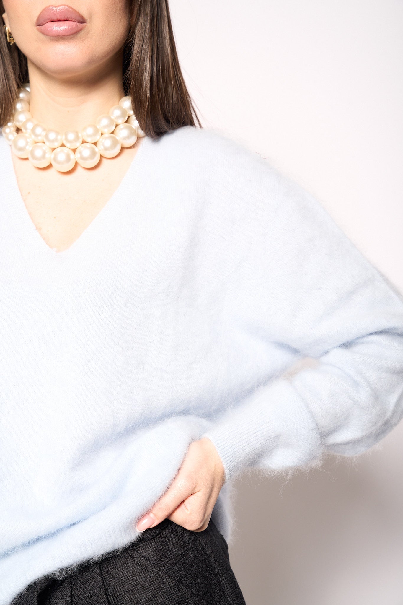 Maglione lana azzurra