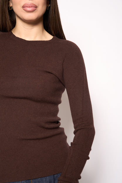 Maglia girocollo marrone