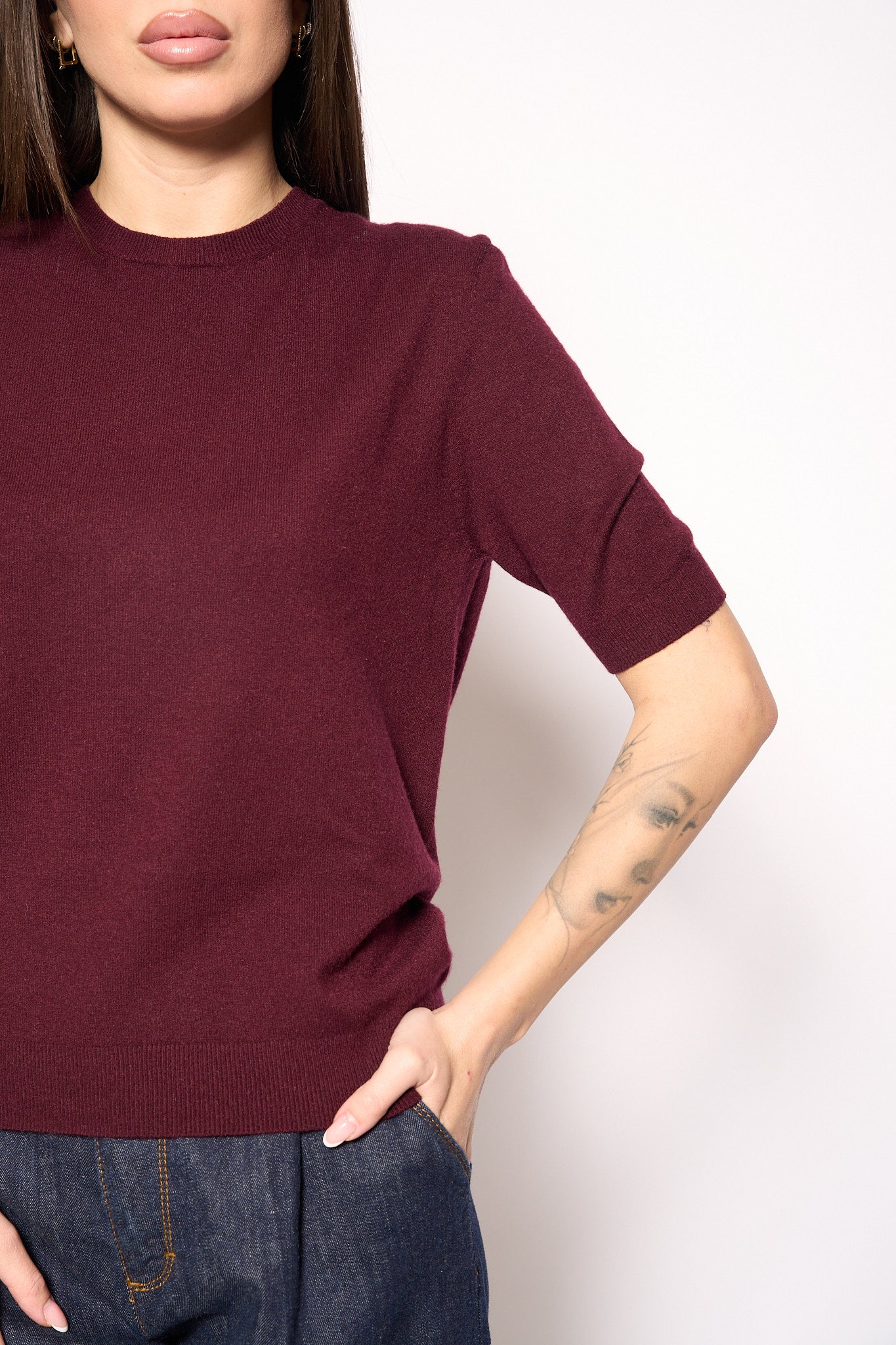 Maglia mezza manica bordeaux
