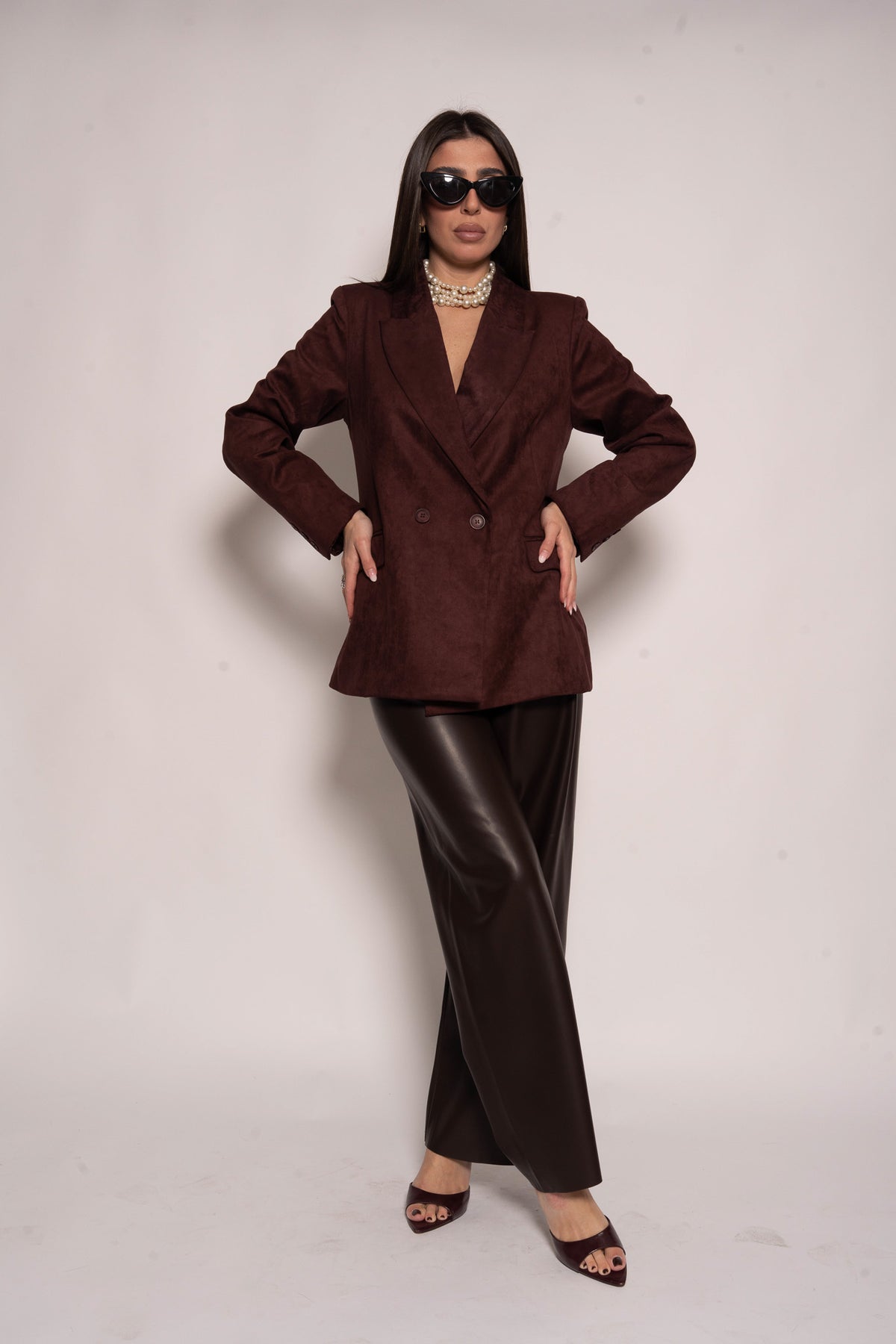 Giacca camoscio bordeaux