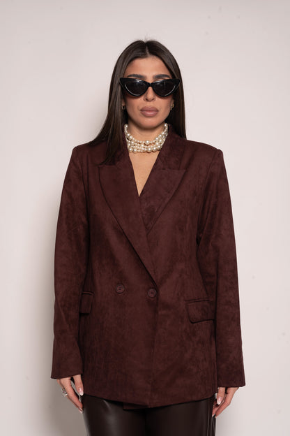 Giacca camoscio bordeaux