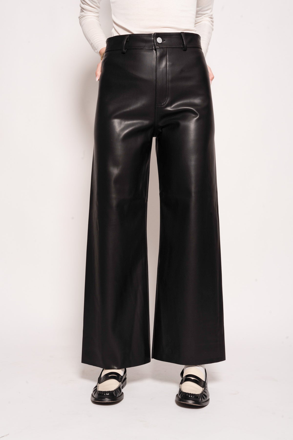 Pantalone pelle nero