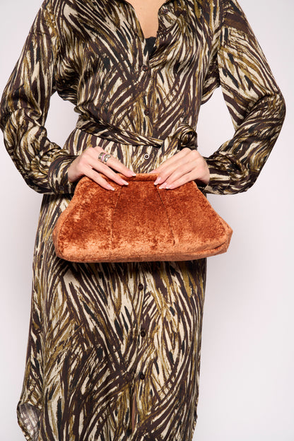 Pochette velvet arancione
