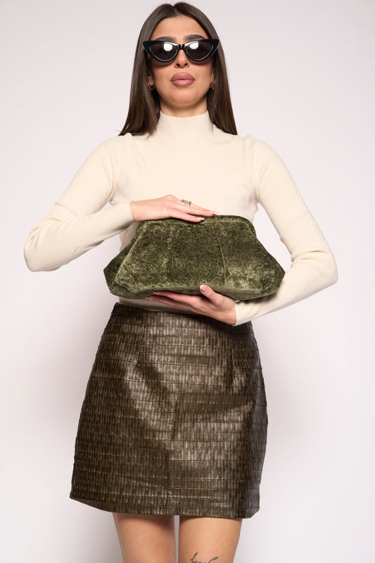 Borsa velvet verde