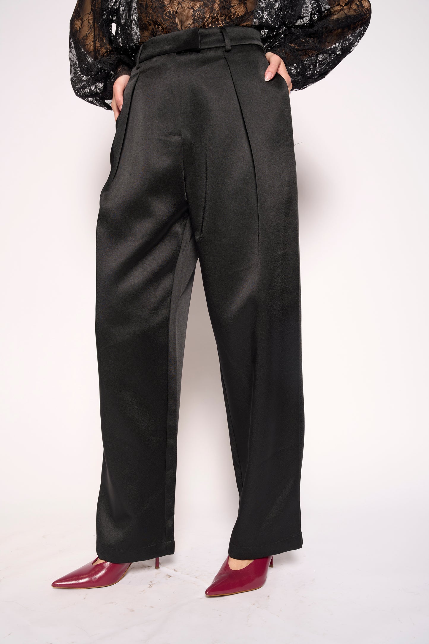 Pantalone satin nero