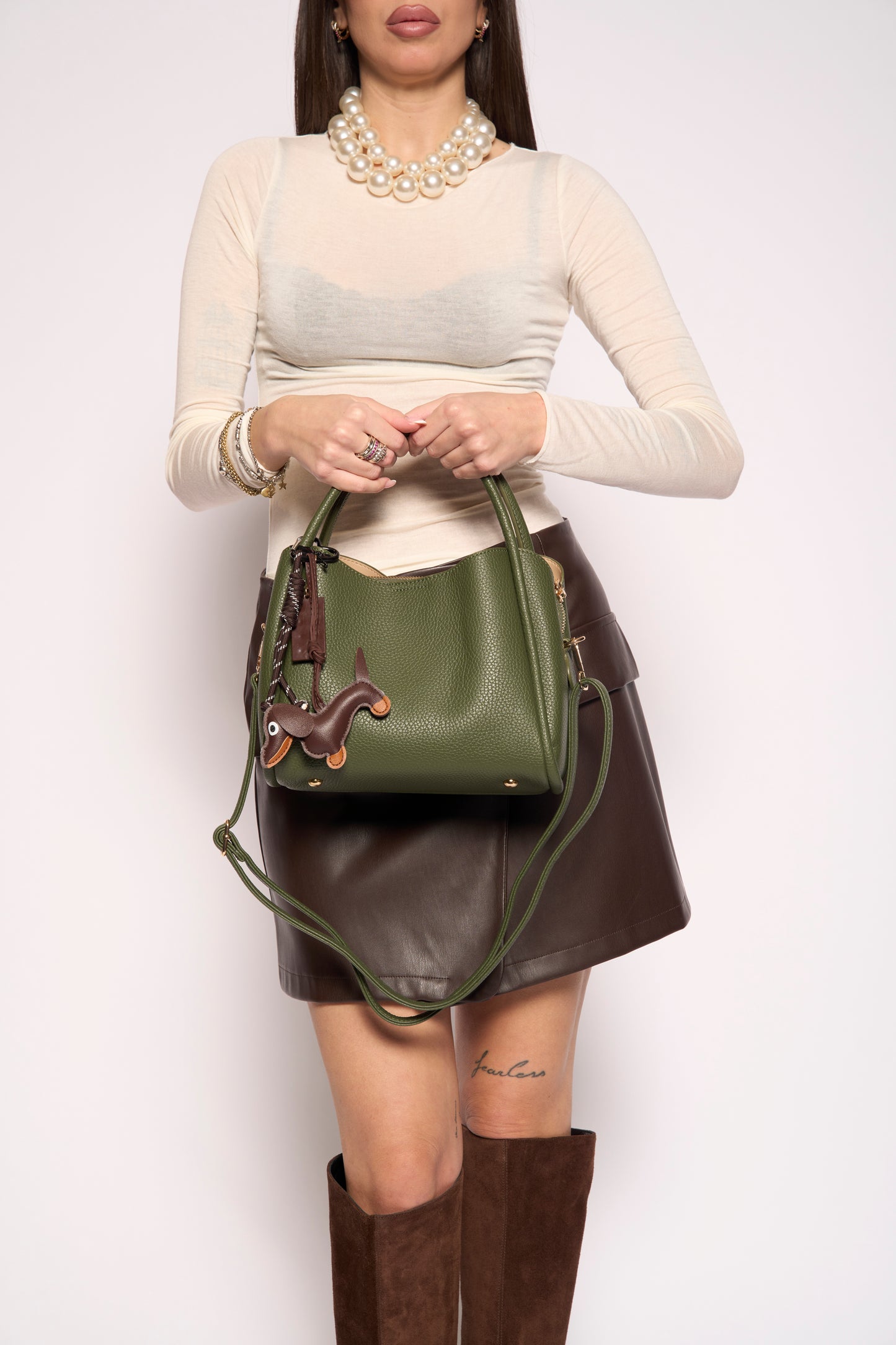 Borsa charm verde
