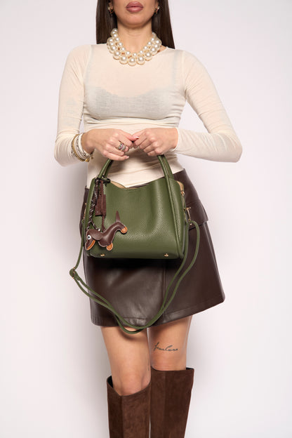 Borsa charm verde