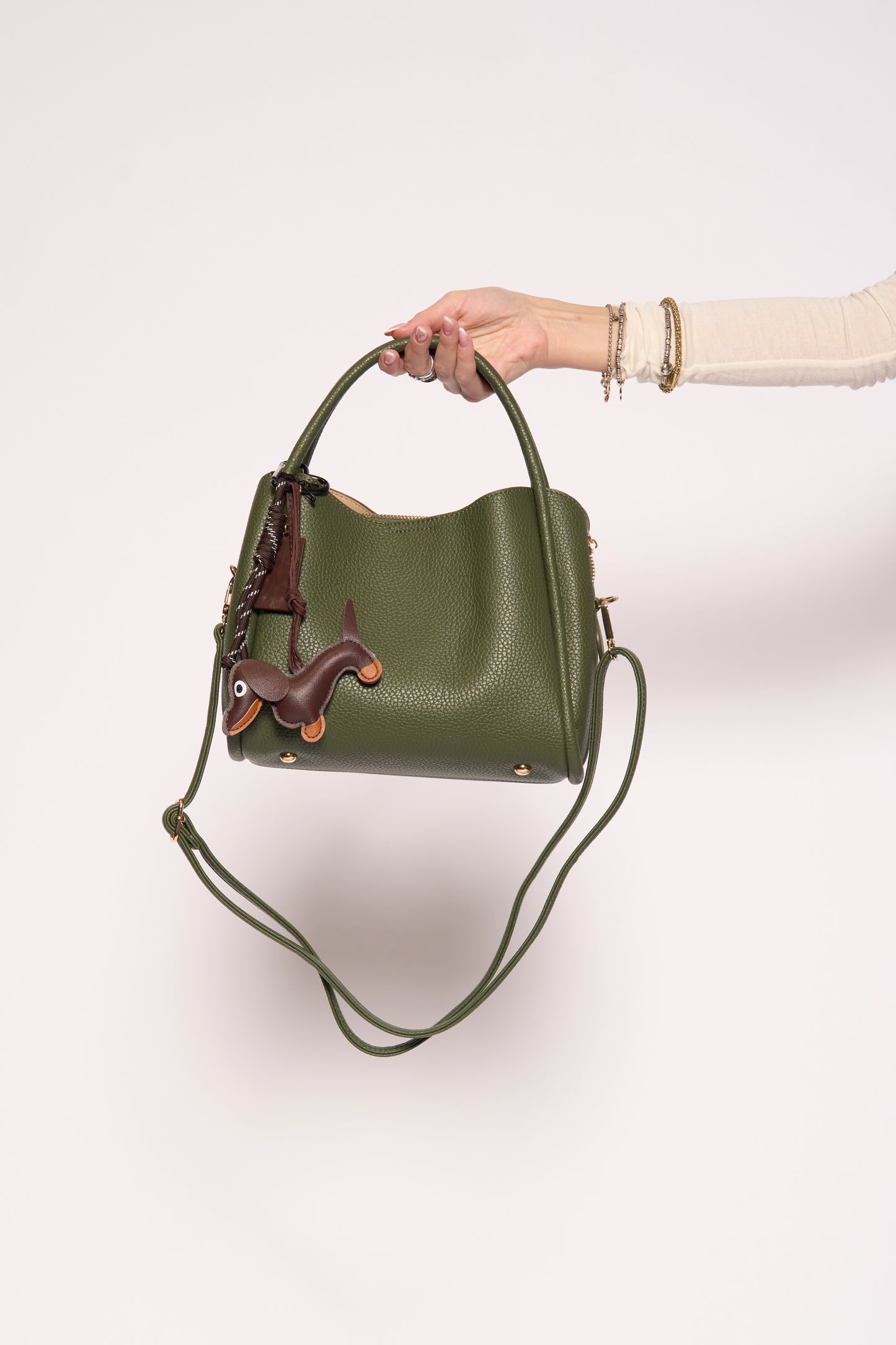 Borsa charm verde
