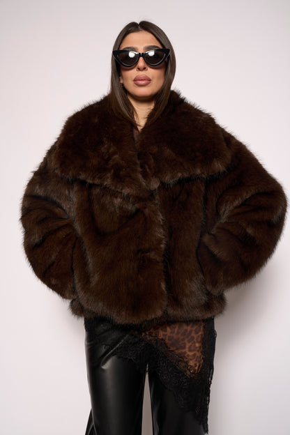 Pelliccia eco marrone