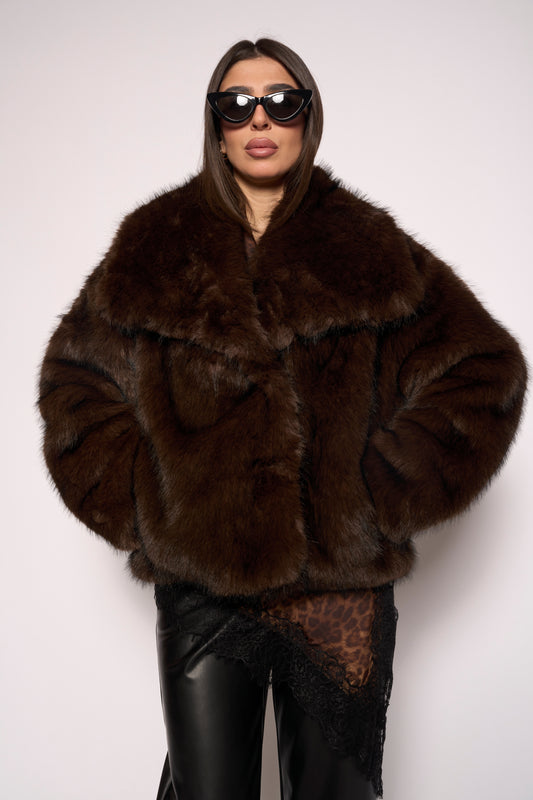 Pelliccia eco marrone