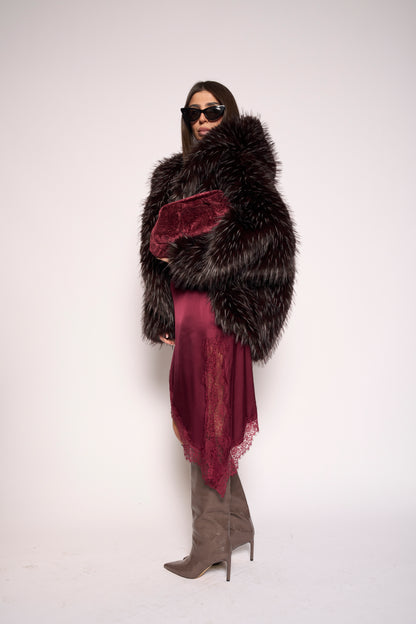 Pelliccia eco bordeaux