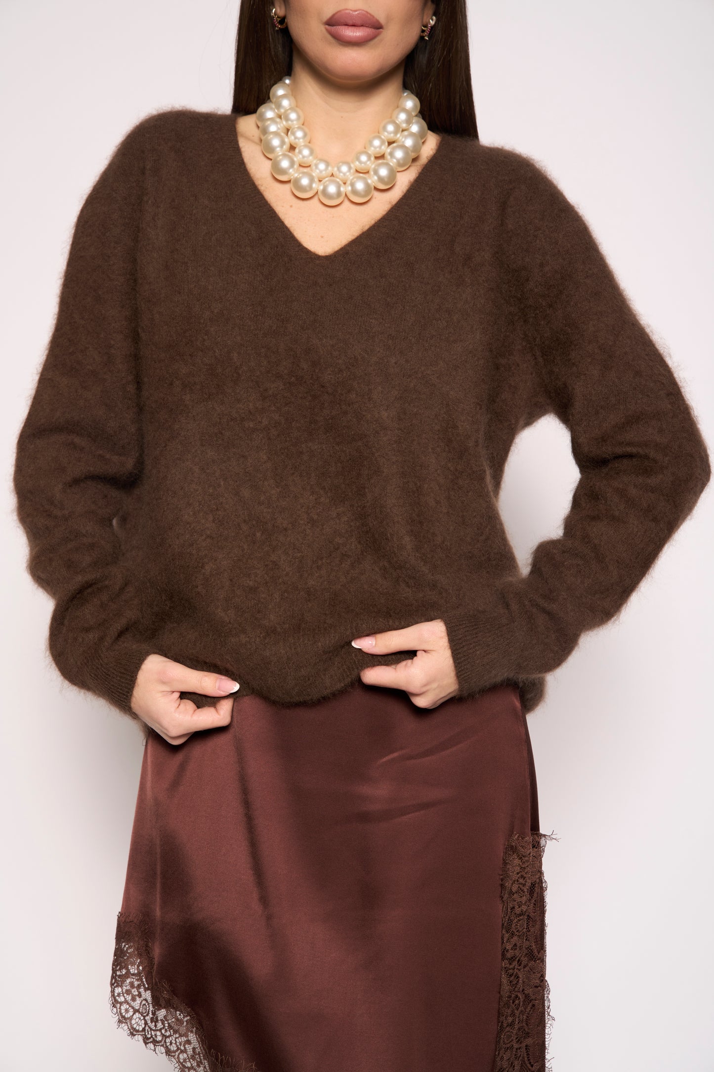 Maglia lana scollo a V