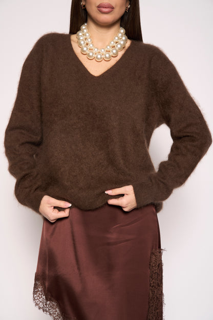 Maglia lana scollo a V