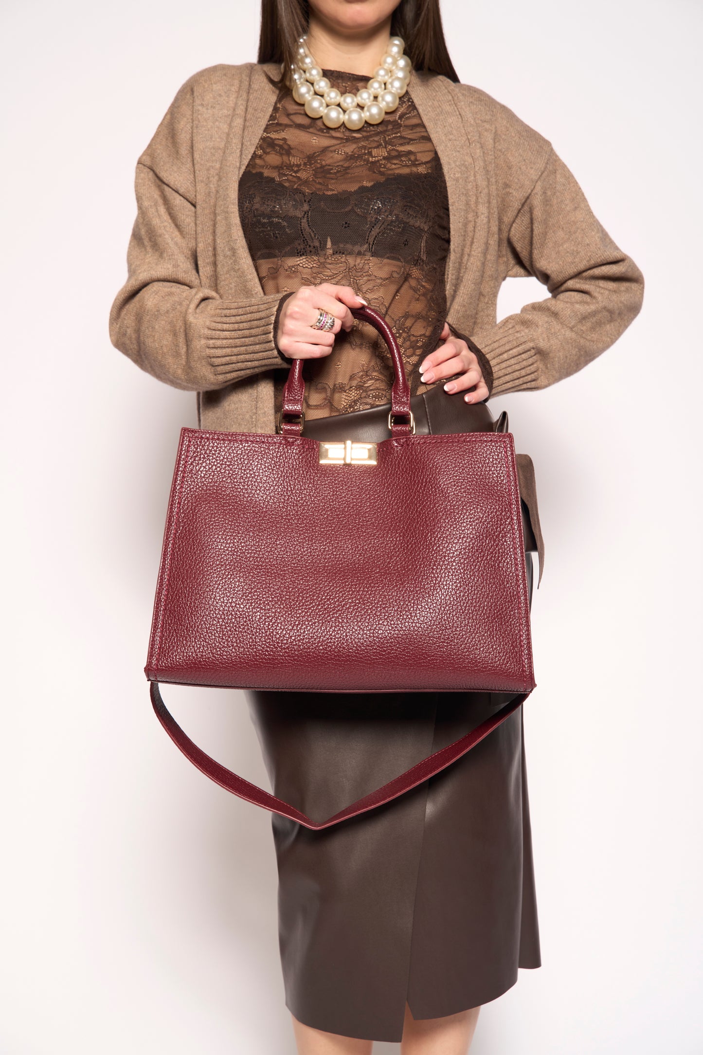 Borsa work eco burgundy