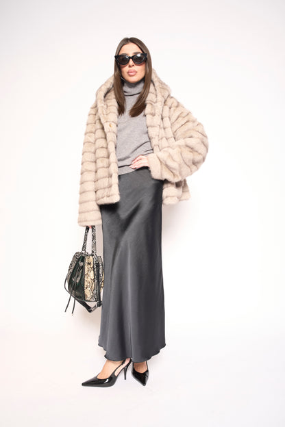 Pelliccia eco grigia