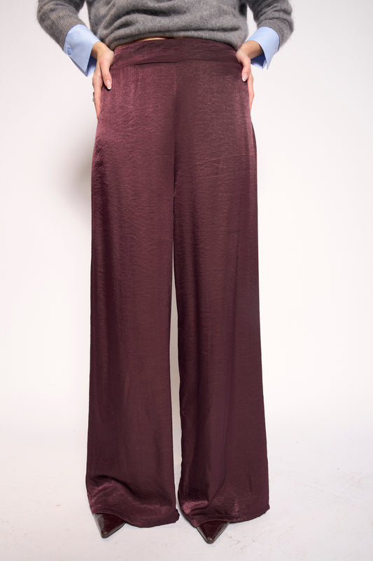 Pantalone satin burgundy